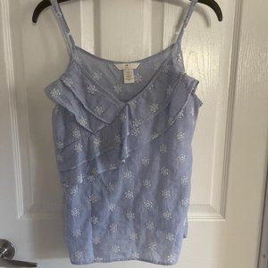 *3/$15 Bundle* H&M Lightweight Seersucker with Eyelet Fabric Spaghetti Strap Top